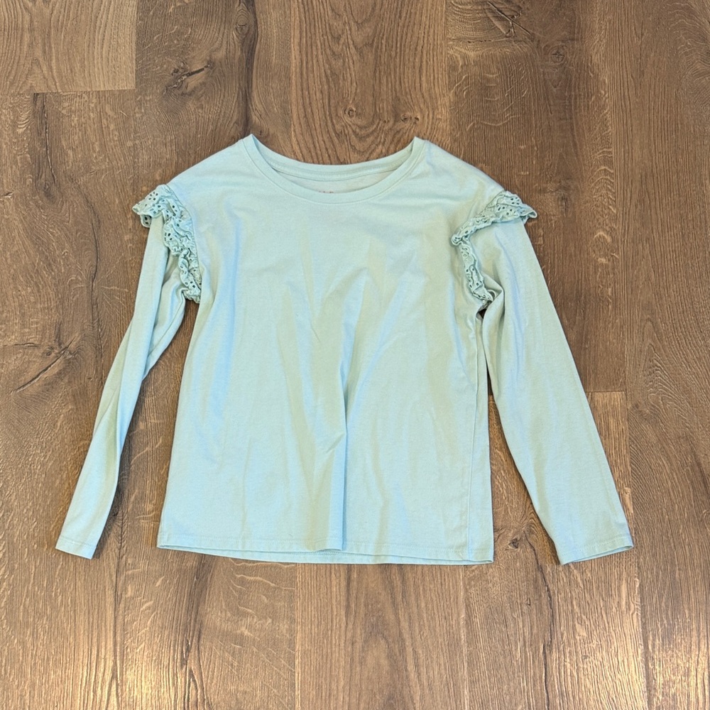 Cat & Jack Light Blue Top with Lace Accents
